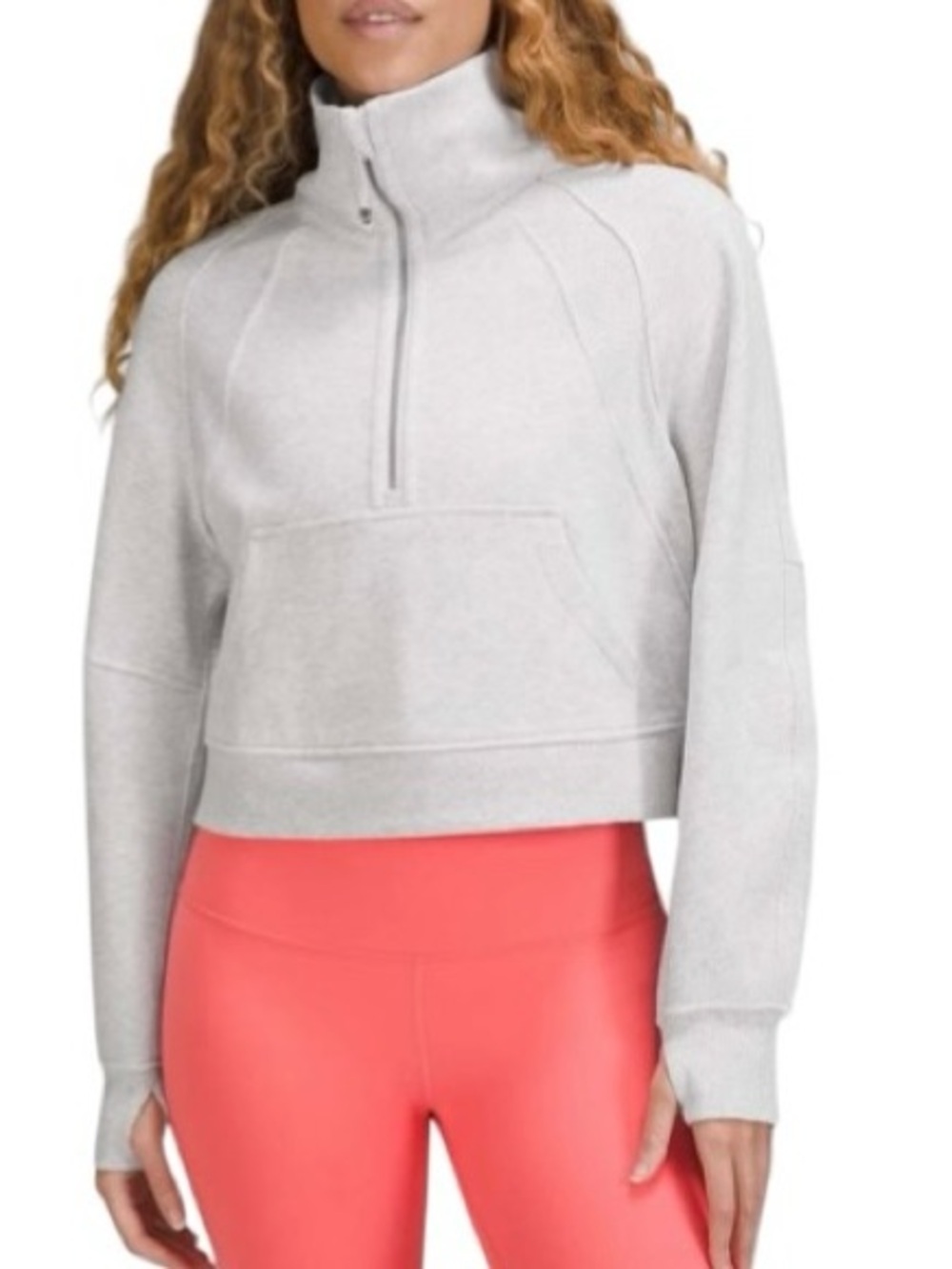 XS/S Lululemon Scuba Oversized Funnel Neck 1/2 Zip Heathered Grey Sweatshirt